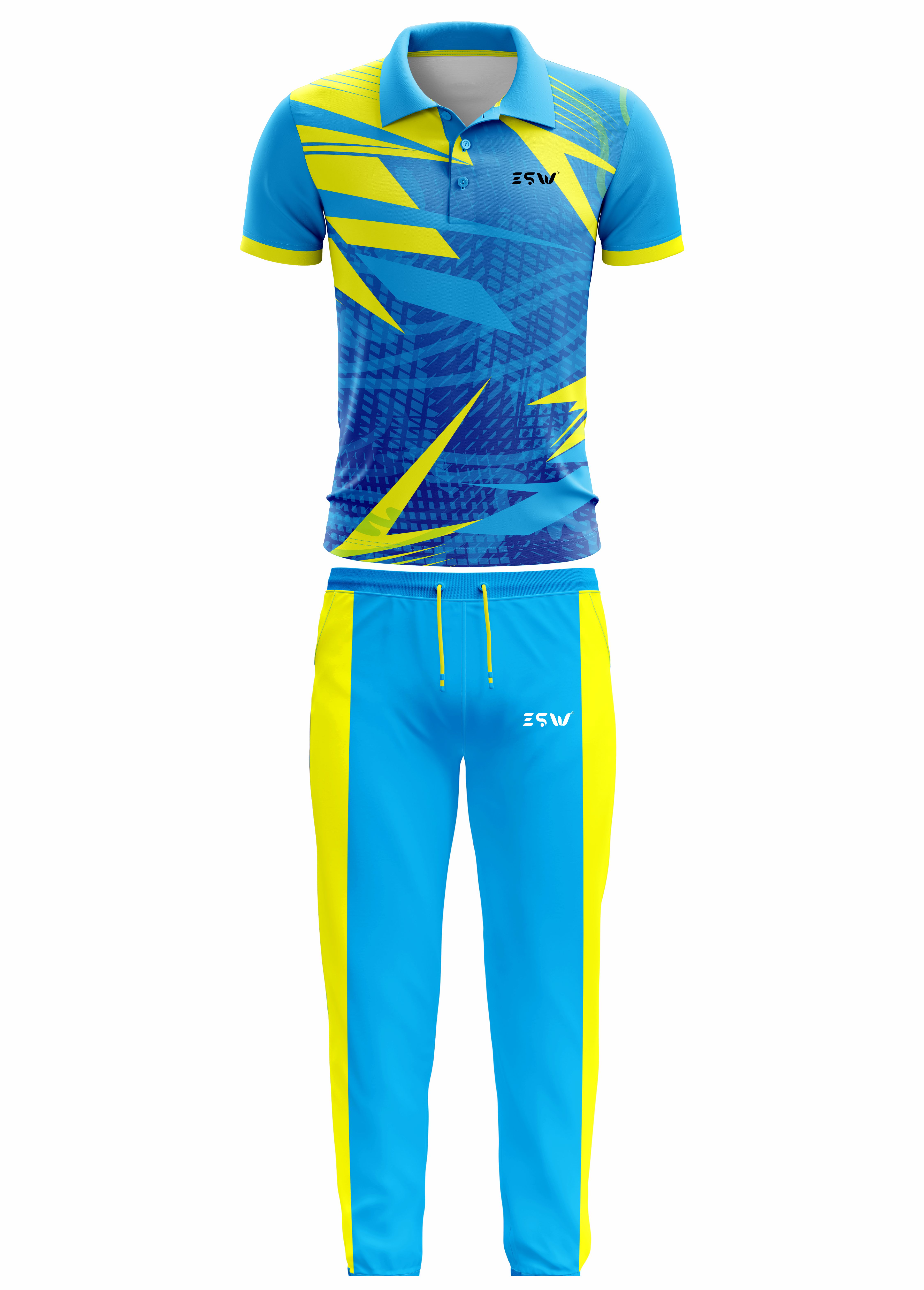 Yellow and Sky Blue Evolution Sportswear